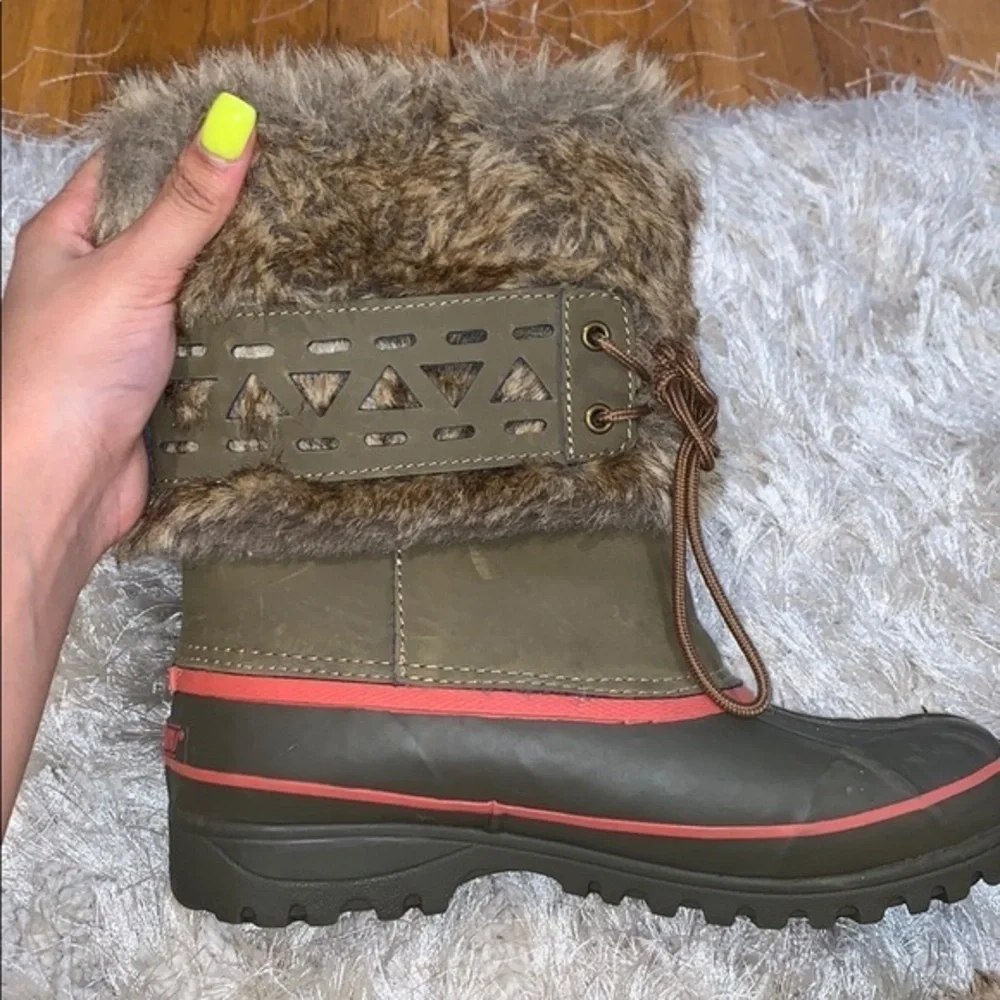 KHOMBU snow boots brown‎ fleece